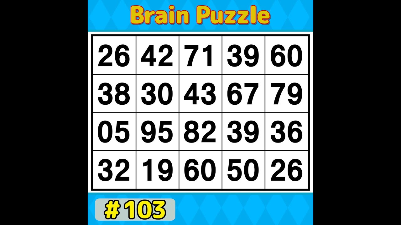 【Number Search】 90% of people can't find the correct answer. 《Brain training》 #103