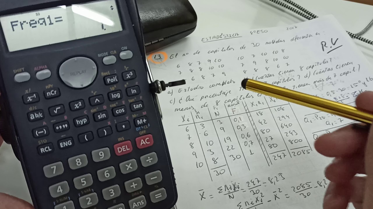Modo estadístico en calculadora CASIO Fx-82MS