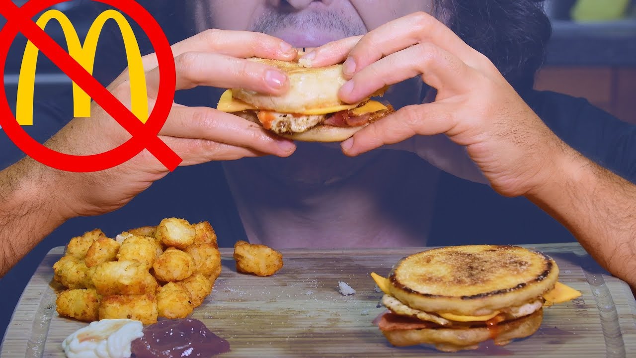 ASMR Black Forest Egg McMuffin w/ Tater Tots * Better than McDonalds DIY * 먹방