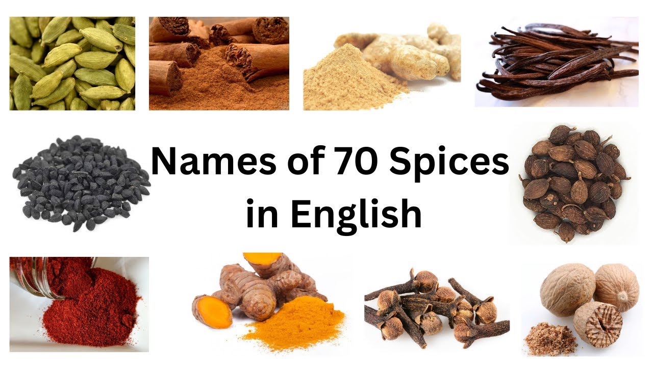 Names of 70 Cooking Spices in English