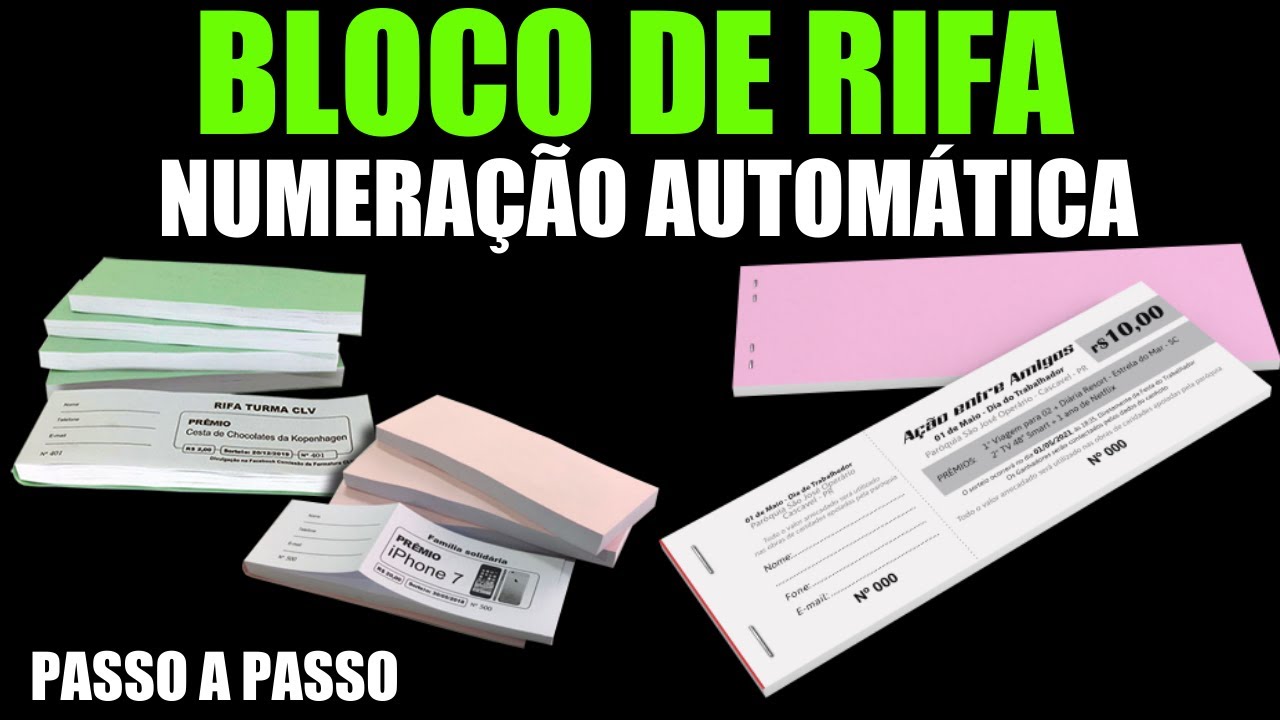 BLOCO DE RIFA  numerado automático DE FORMA FÁCIL / impressão mesclada no corel draw