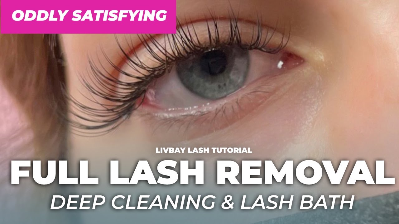Full Eyelash Extension Removal - How to Remove Lash Extensions(Oddly Satisfying)