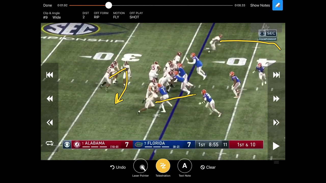 One of Alabama and Steve Sarkisian's favorite shots vs man coverage
