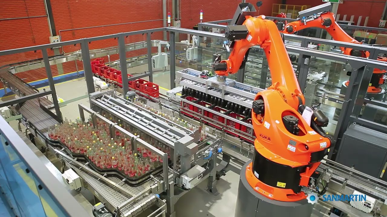 Sanmartin - Célula Encaixotadora de Garrafas com Robô Flex Pack MS 50