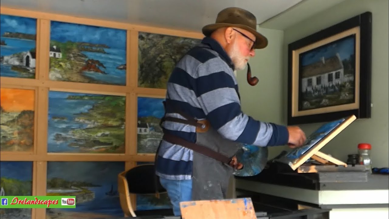 The Painter at Ballintoy Harbour, N Ireland - Traditional Working & Landscape Scenery
