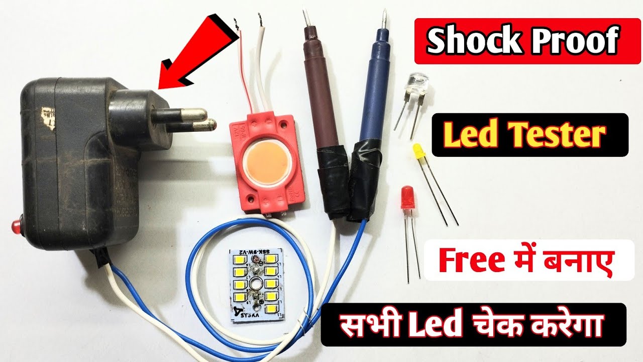 Shock Proof Led Tester Banaye Free Me || Ac 220v se chalega || how to make led tester shock Proof