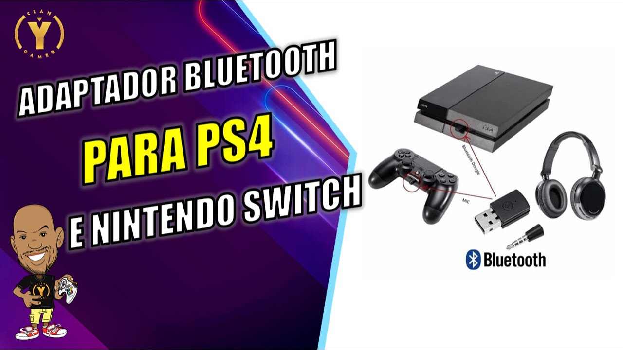 ADAPTADOR BLUETOOTH PARA PS4 E NINTENDO SWITCH