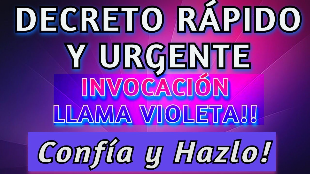 DECRETO RAPIDO y URGENTE Con LA LLAMA VIOLETA YO SOY INVOCA Su PODER🌌Sagrado Fuego de Saint Germain💜