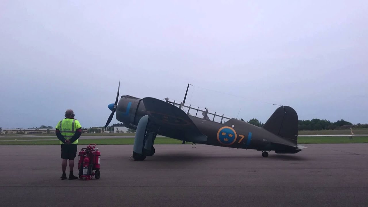 Saab B17 start up and dispatch.