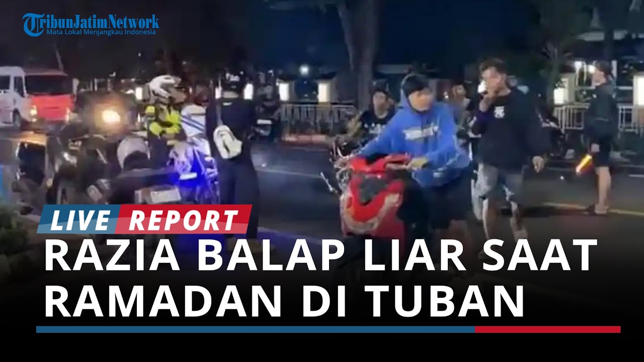 Razia Balap Liar saat Ramadan di Tuban, Ratusan Motor Diamankan Polisi