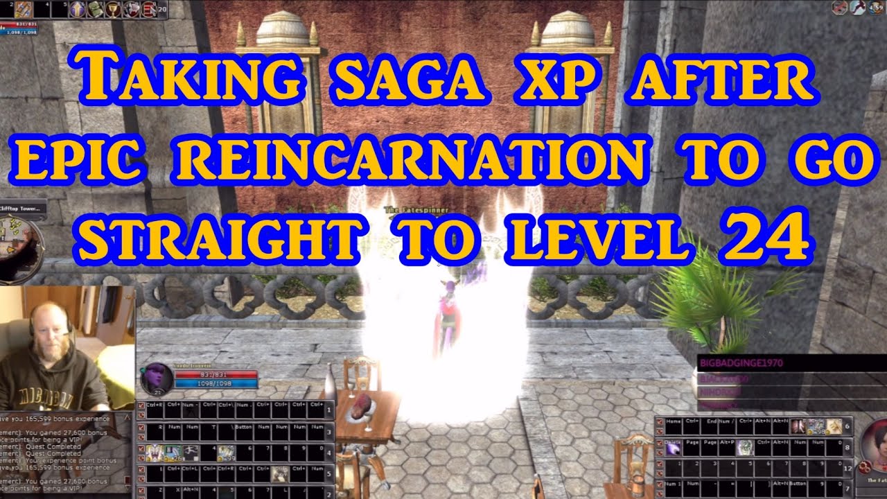 Taking saga xp after epic reincarnation to go straight to level 24