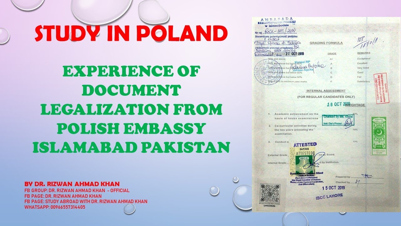 Legalization of educational documents from Polish Embassy Islamabad Pakistan