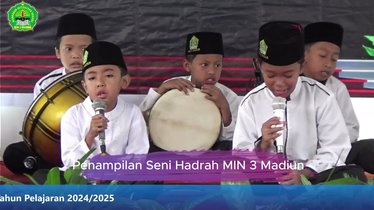 Penampilan Seni Hadrah MIN 3 Madiun dalam Acara Haflah Akhirussanah Kelas 6 Th. 2025