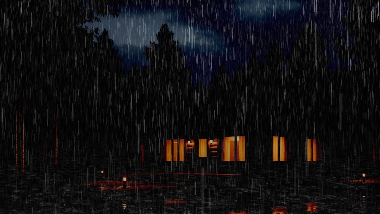 Slow Night Rain on a Cabin Hidden Deep in the Forest | ASMR