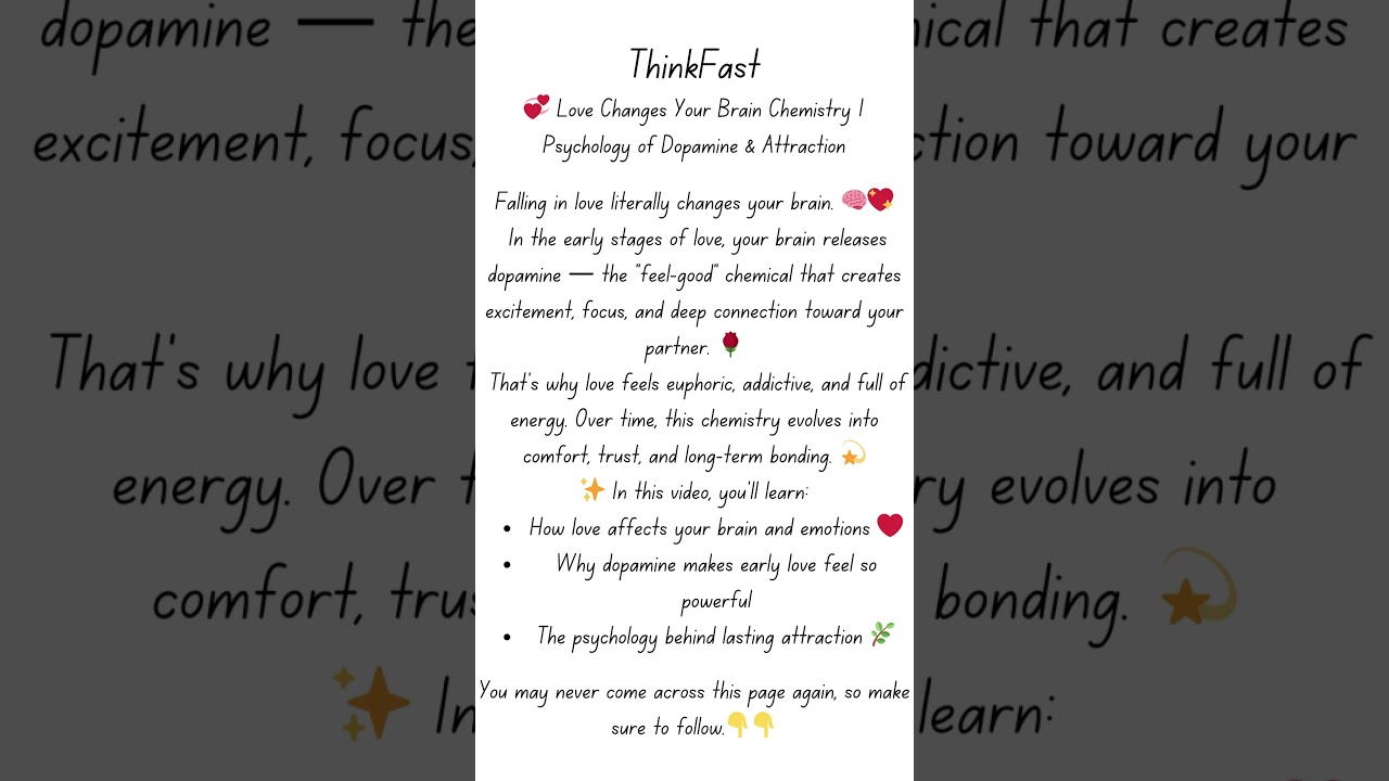 💞 Love Changes Your Brain Chemistry Psychology of Dopamine & Attraction