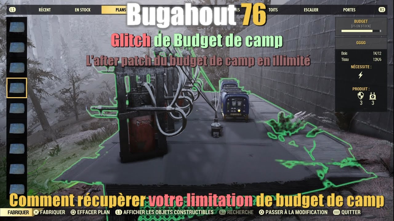 Fallout76 : Glitch budget de camp illimité