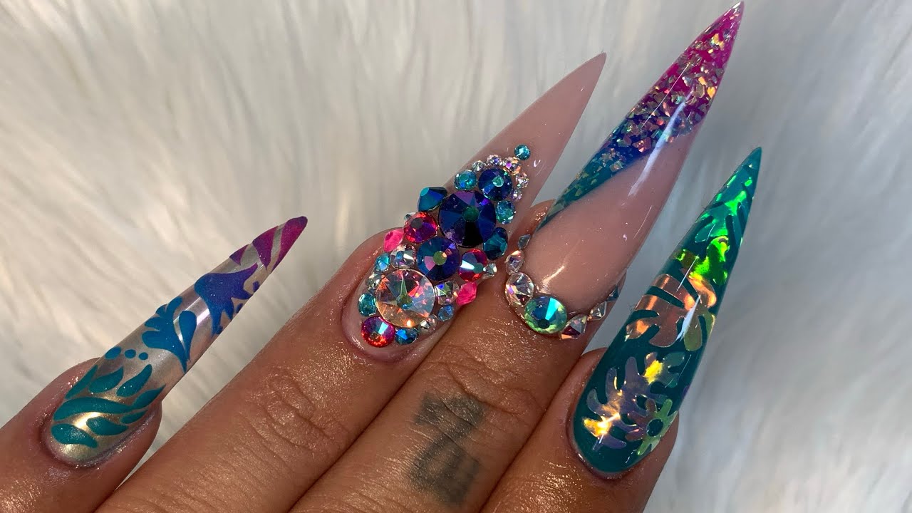 Watch me do my nail | Not polish acrylics | Tropical neon