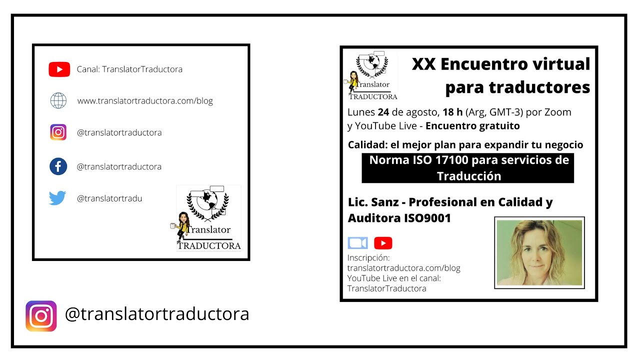 XX Encuentro virtual gratuito para traductores - Norma ISO 17 100, de Servicios de traducción
