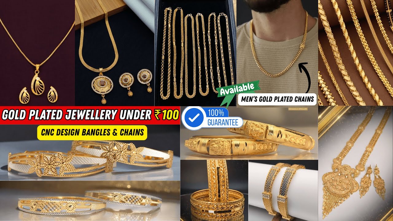 CNC Gold Plated Jewellery😮 From ₹60/- | ✅Durable & Guaranteed Chains & Bangles
