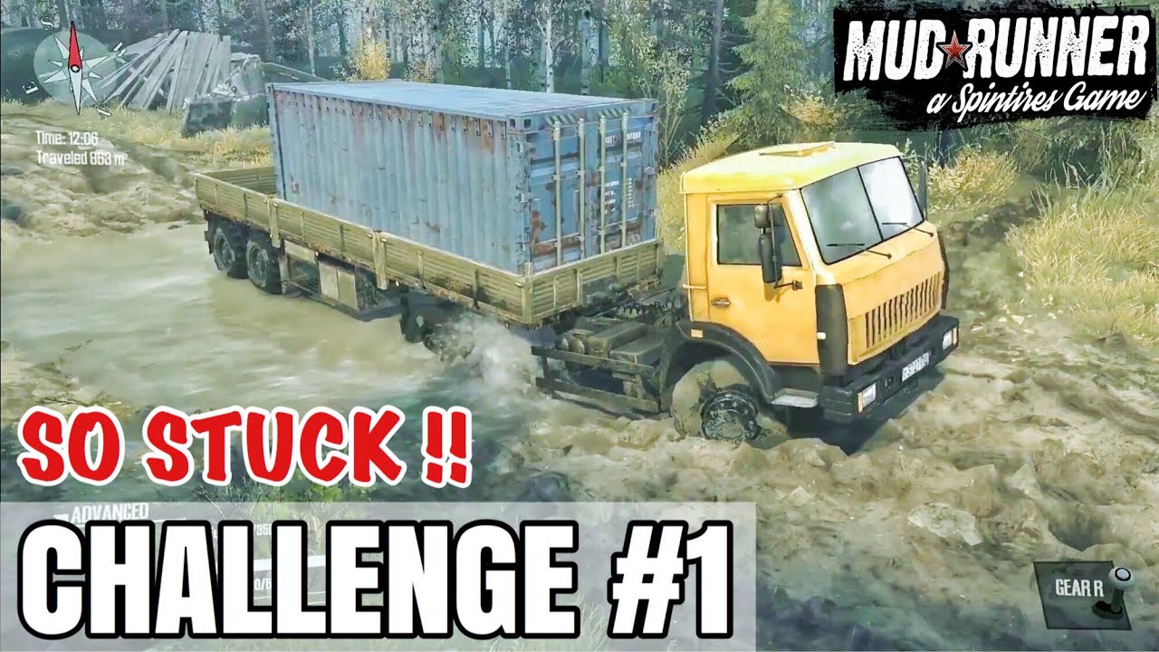 SPINTIRES: (Challenge #1) Mud Runner Gameplay MacBook Pro PC