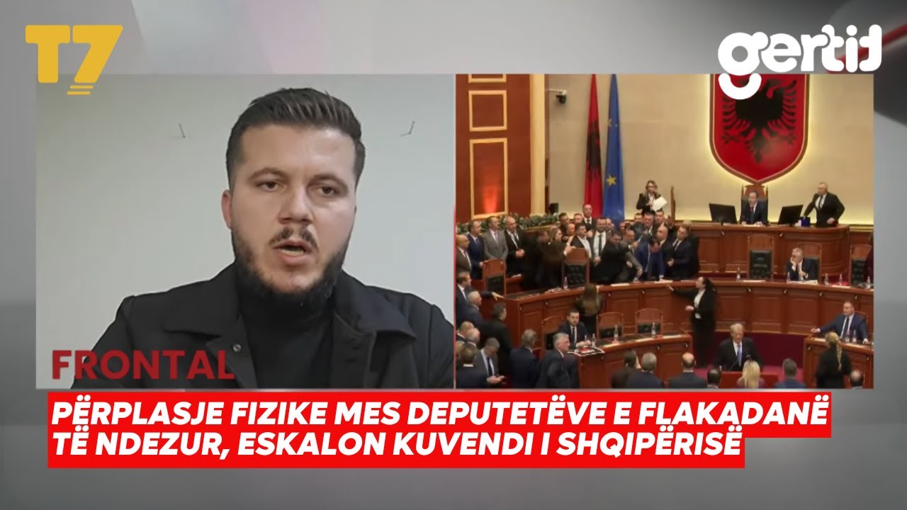 Përplasje fizike mes deputetëve e flakadanë të ndezur, eskalon Kuvendi i Shqipërisë | FRONTAL | T7