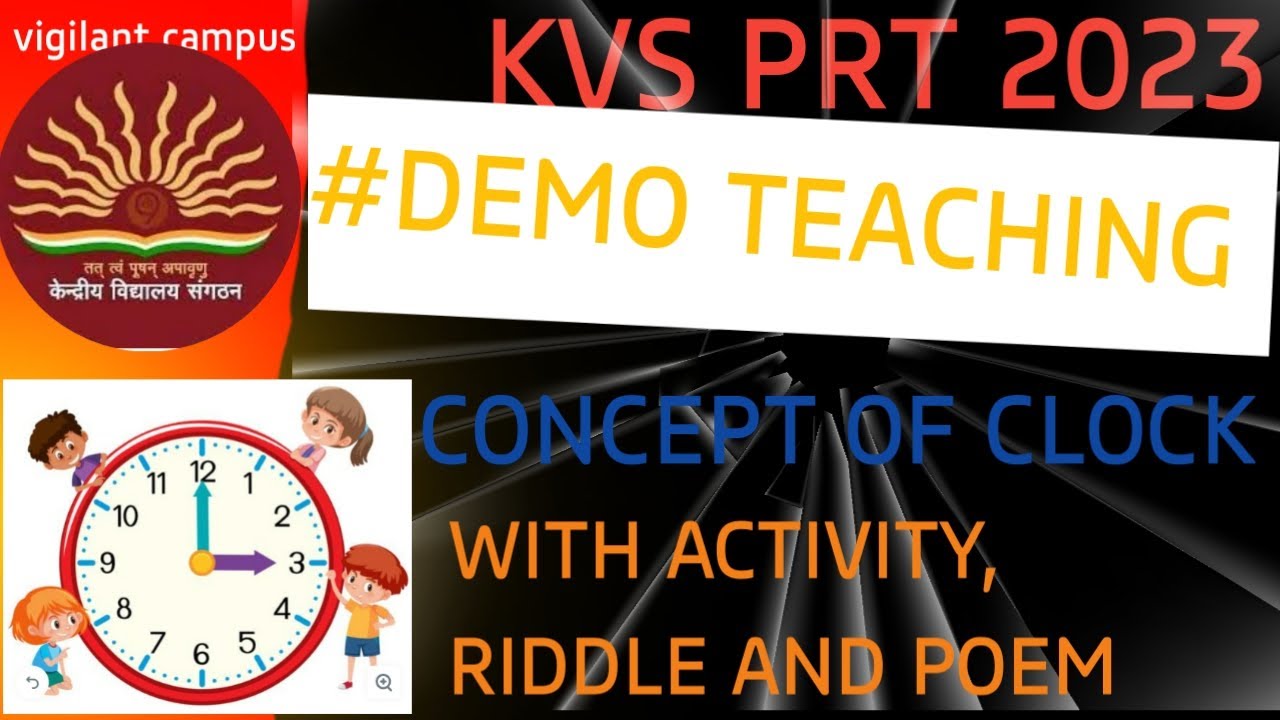 KVS PRT DEMO|HOW TO TEACH CLOCK OR TIME IN PRIMARY CLASSES |KVS PRT 2023@vigilantcampus5883