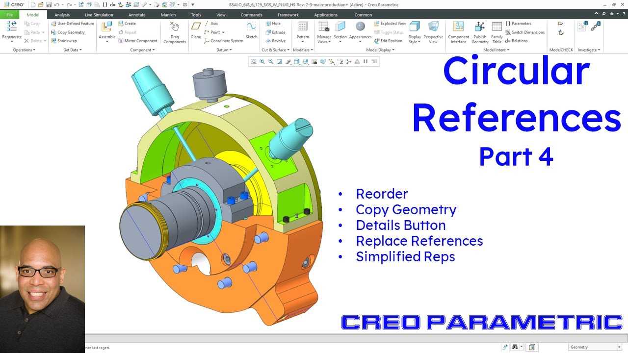 Creo Parametric - Круговые ссылки (Часть 4) | Сборки и проектирование сверху вниз