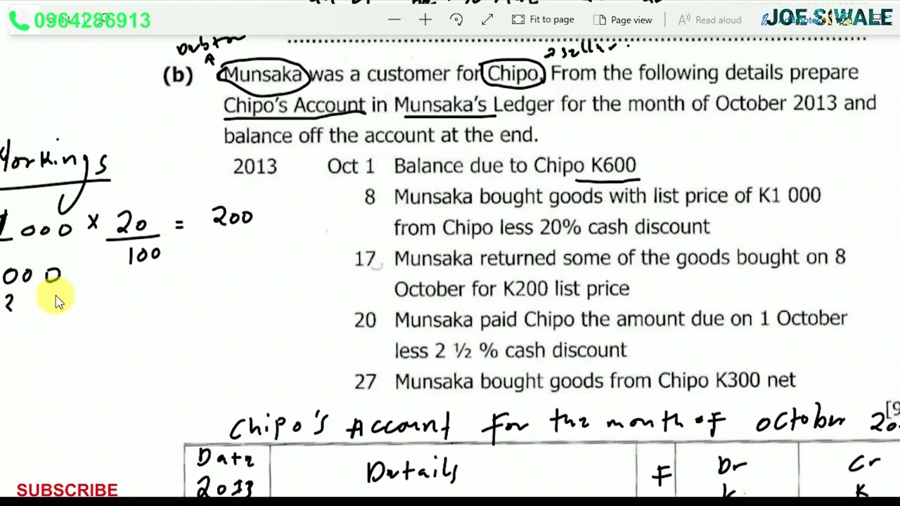 ECZ Accounts Past Paper 2 2016.Q2 A and B