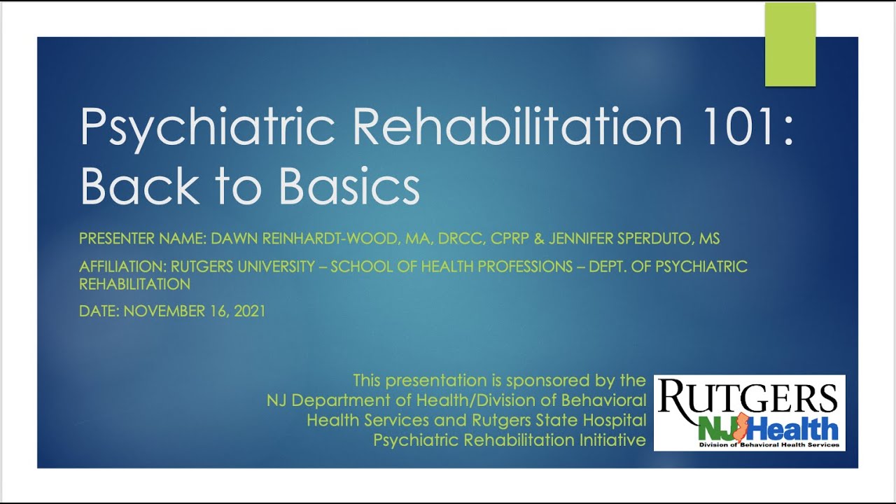 PREP Webinar: Psychiatric Rehabilitation 101: Back to Basics