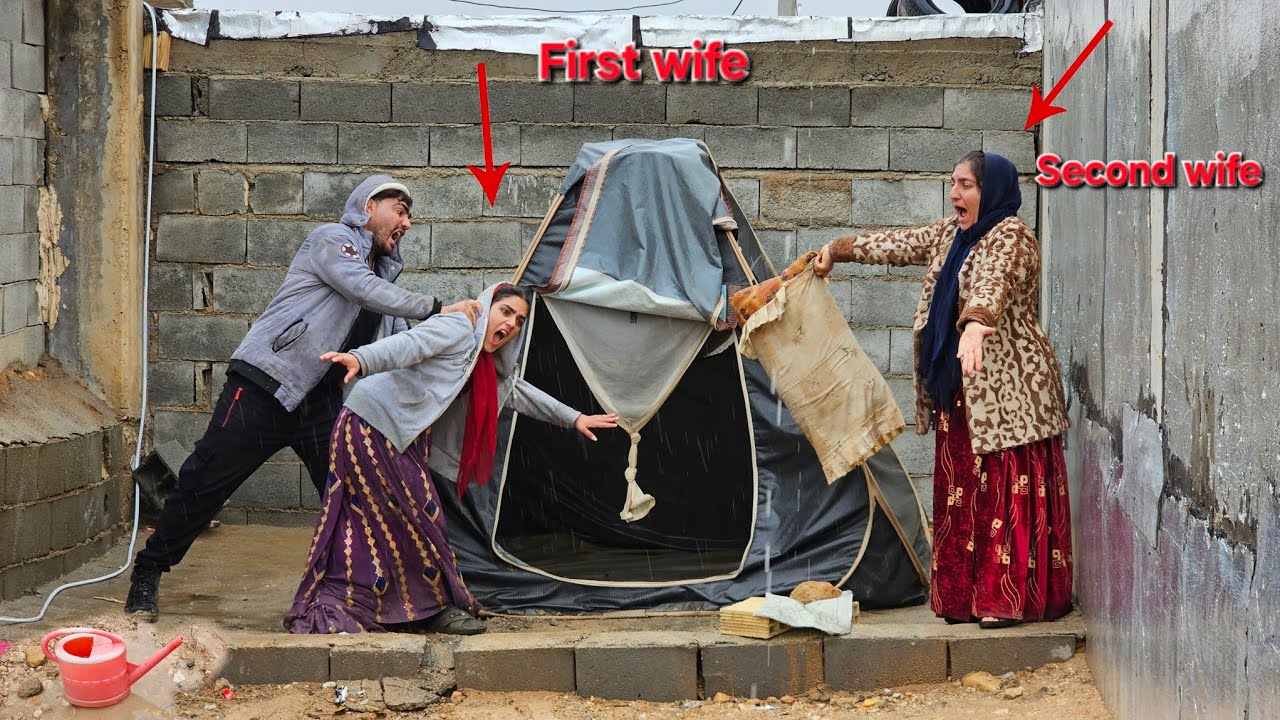 Family tension: To protect Parvana, Rahmat forces her first wife to live in tent in pouring rain