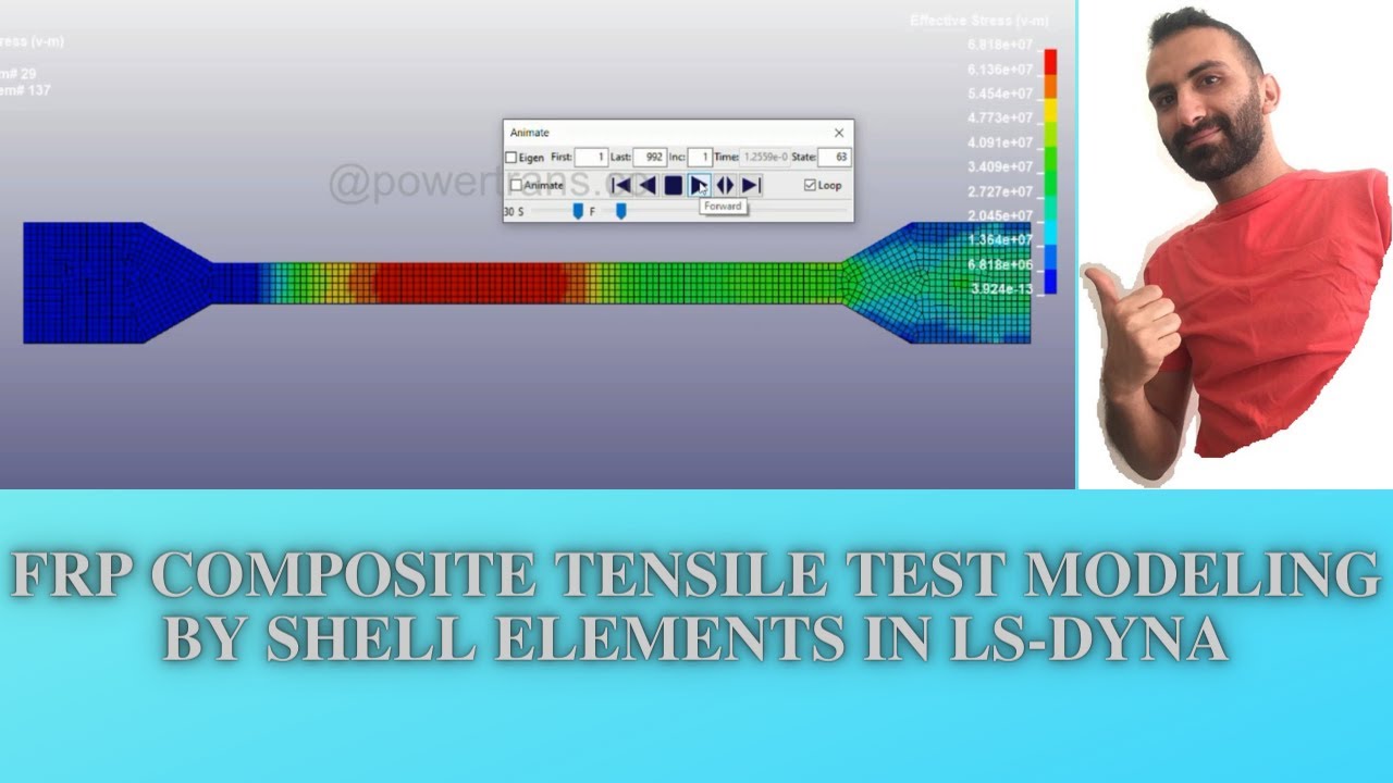 FRP Composite Tensile Test Modeling by shell elements in LS-Dyna