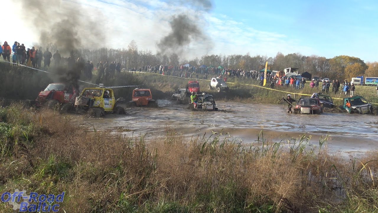 Off road 4x4 Vehicles in mud race, off road event, Antsumae 2018, ET 1