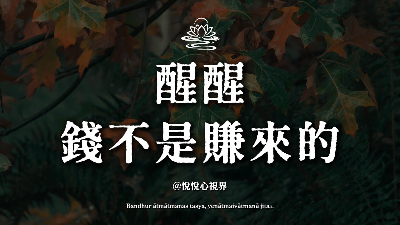 為什麼你越拼命賺錢，錢越不來找你？道德經一句話點破了真相#錢不是賺來的 #財運 #布施 #福報 #了凡四訓 #修心聚福 #悅悅心視界 #佛法智慧