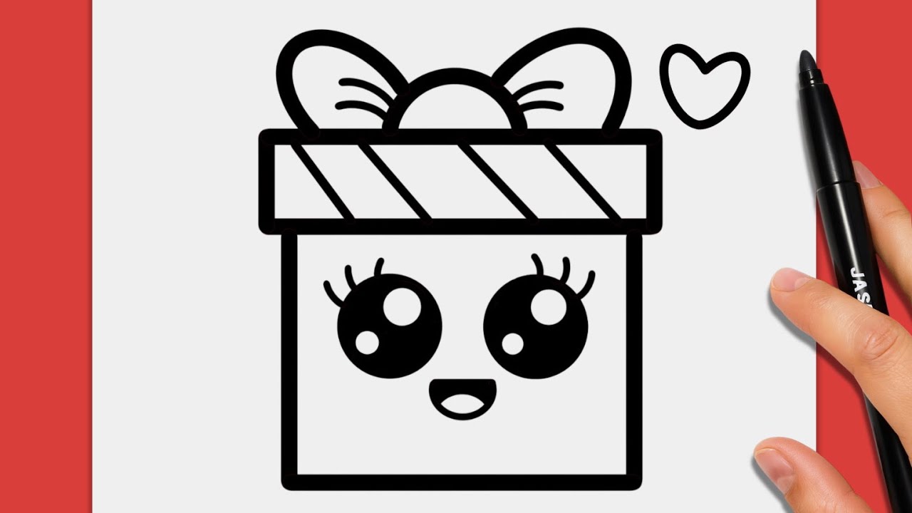 How to Draw a Cute Gift for Kids | Easy Drawing Step by Step 