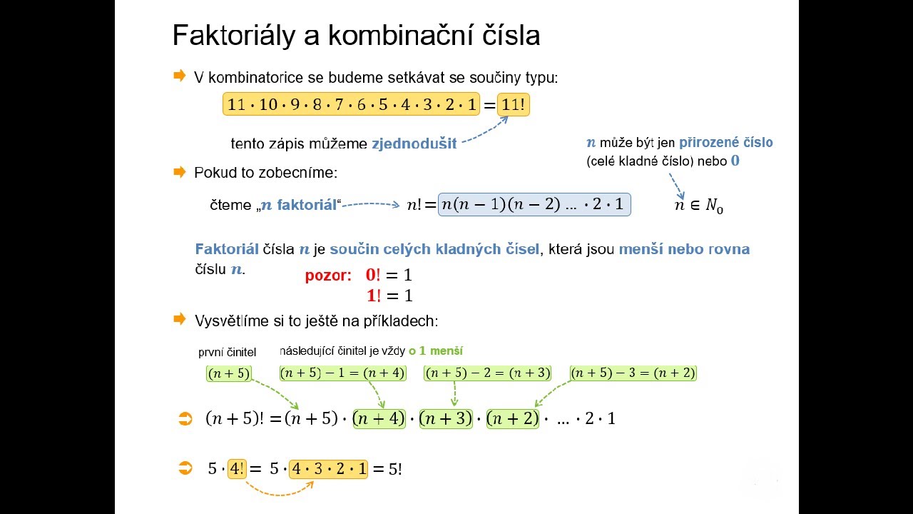 6.3 Faktoriály a kombinační čísla