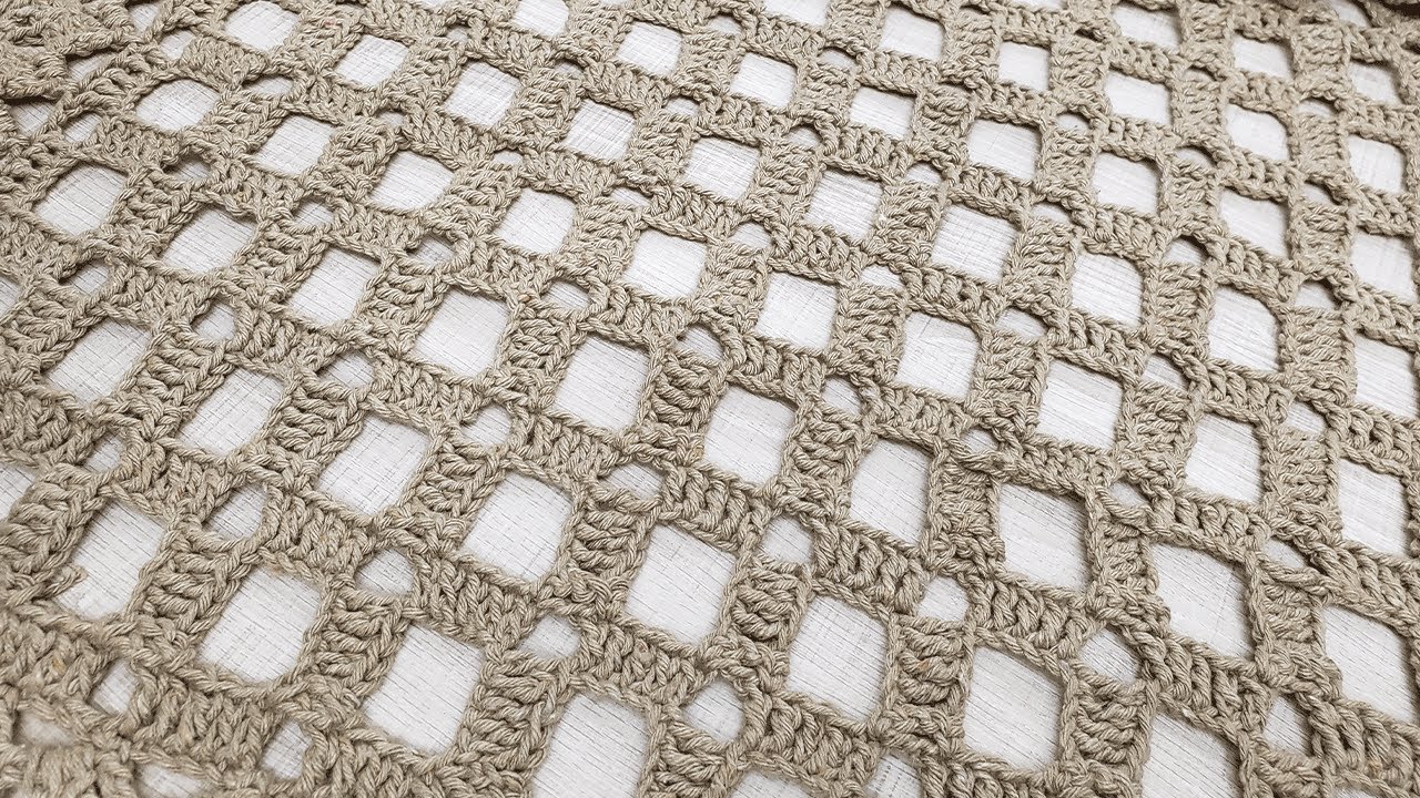 Ponto de Crochê Quadriculado