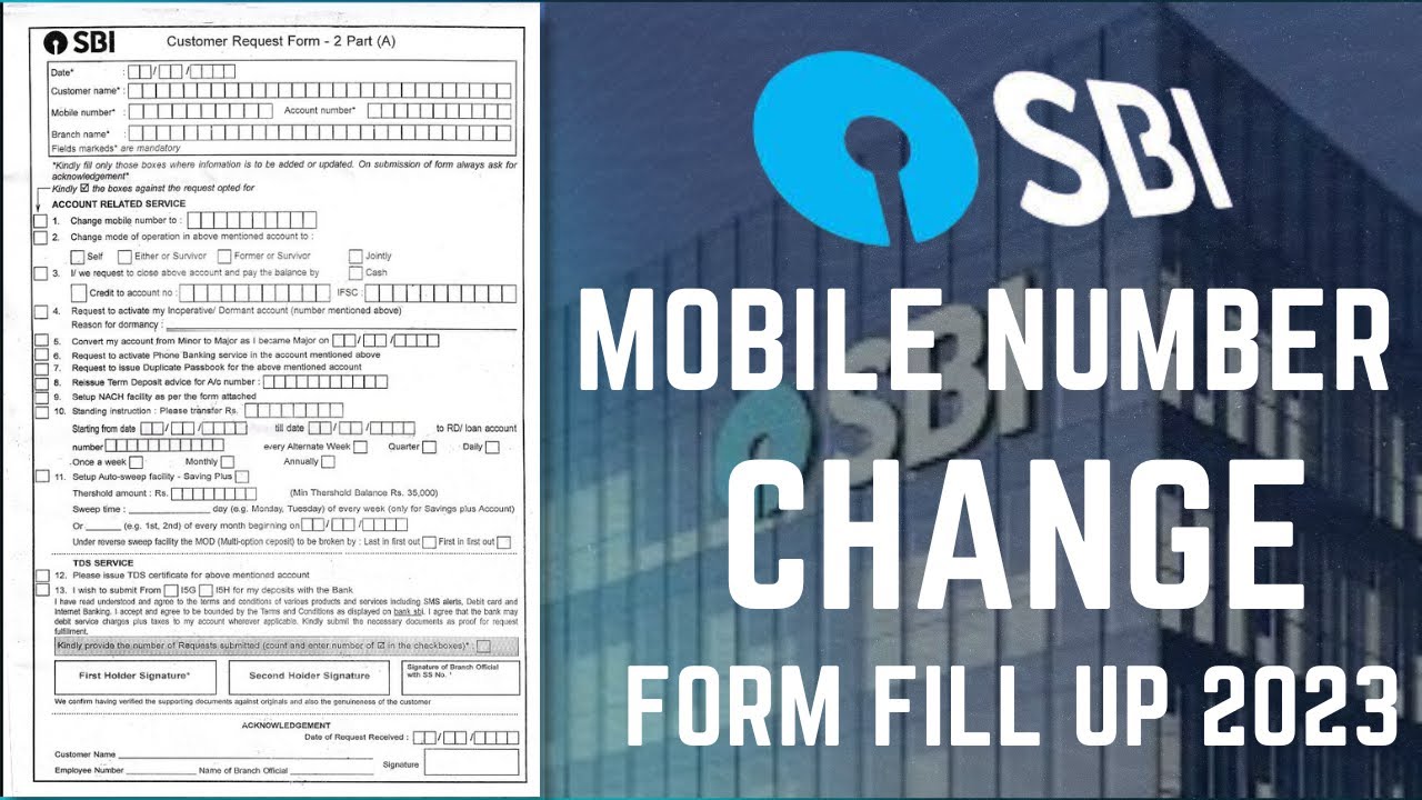 How To Fill Out The Sbi Mobile Number Change Form For 2023
