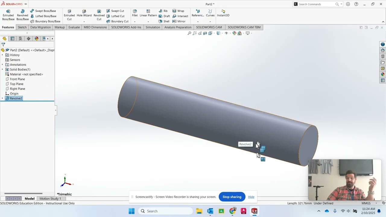 3D Shape Creation  Revolve Cut