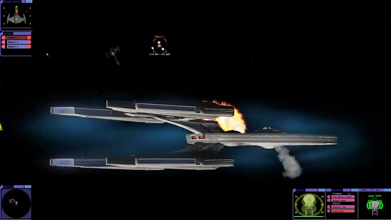 Star Trek: Bridge Commander | BAZ1701 JJ Constellation Class vs Aftermath Klingon Raptors