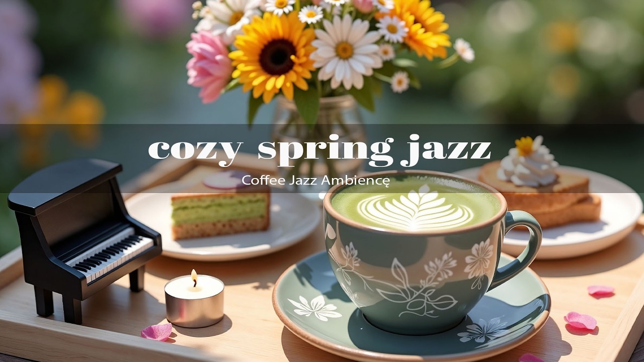 Cozy Spring Matcha Latte Jazz 🍵 Smooth Bossa Nova & Relaxing Music for Study & Work