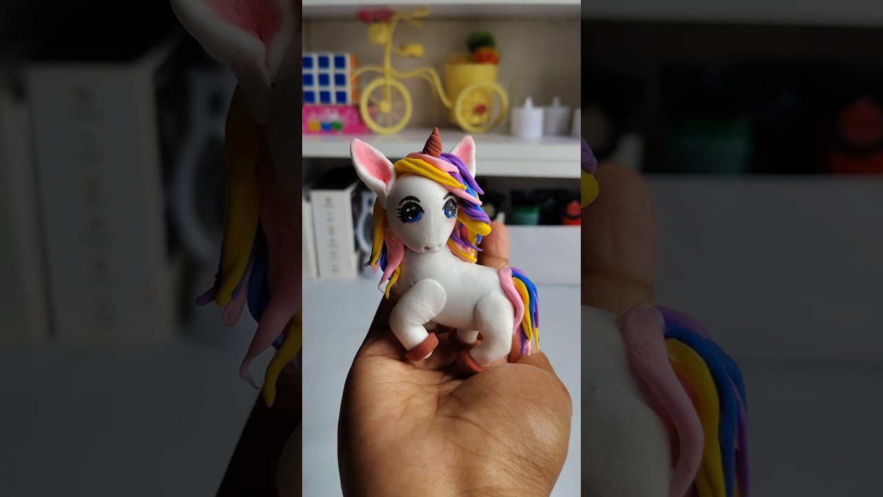 Easy cute horse making with clay🦄#youtubeshorts #viralshorts #diy
