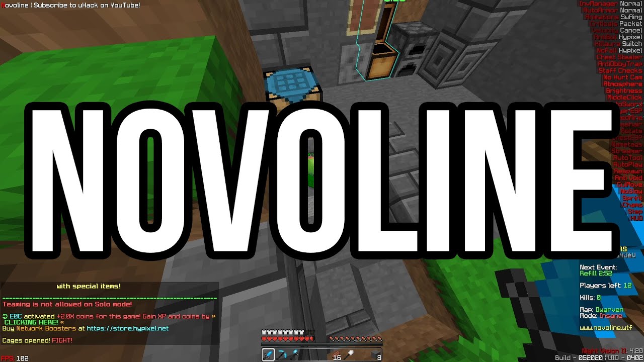 Novoline - Hacking on Hypixel Skywars #12 - [Paid Hacked Client]