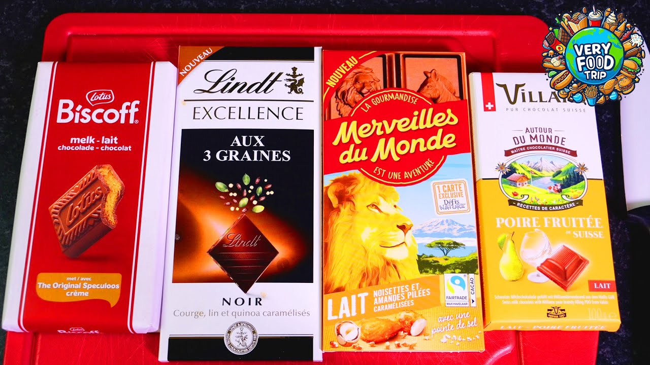Que valent ces tablettes de chocolat ? Biscoff Merveilles du Monde Lindt 3 Graines Villars