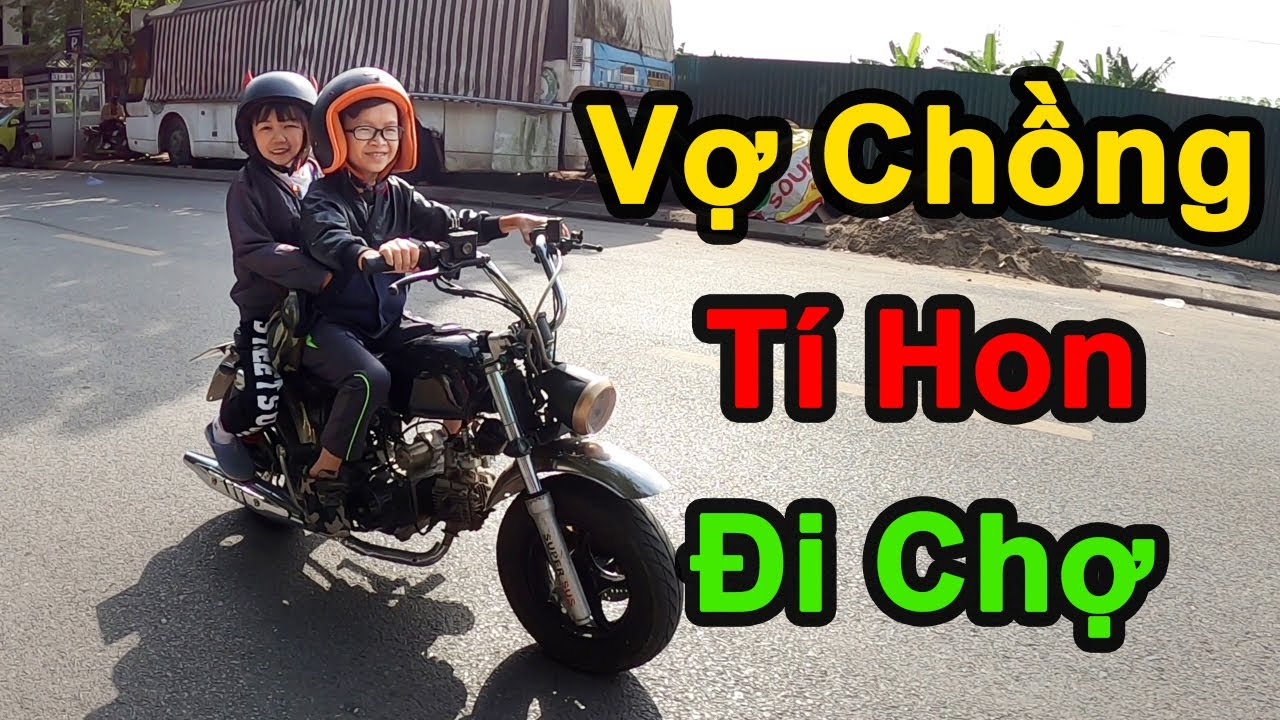 Vợ Chồng Tí Hon Chở Nhau Đi Chợ Nấu Món Chân Giò Hầm Măng Khô | Thầy Giáo Tí Hon