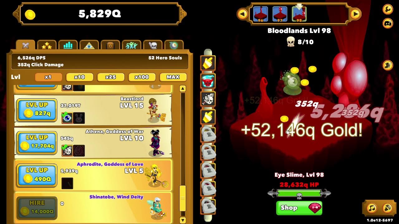 Playing Clicker Heroes