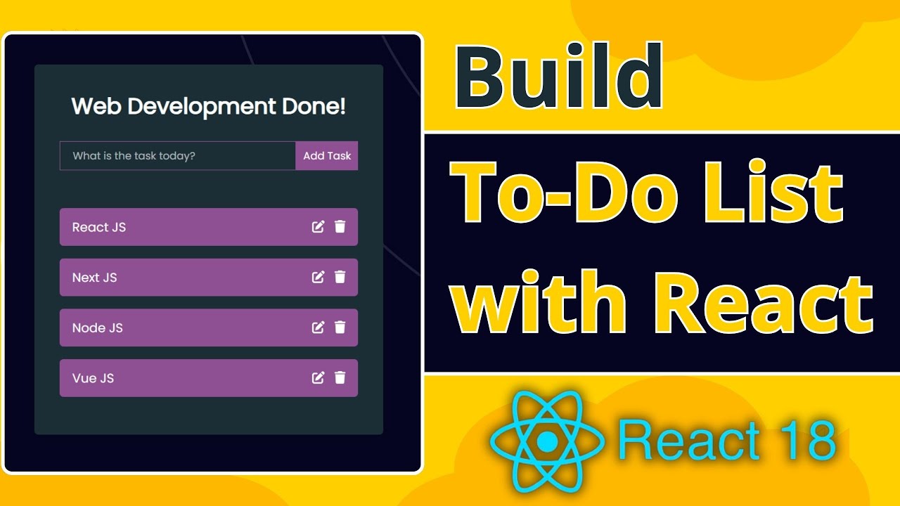 React Todo List App Tutorial - React JS Project Tutorial for Beginners | Todo List App CRUD Method