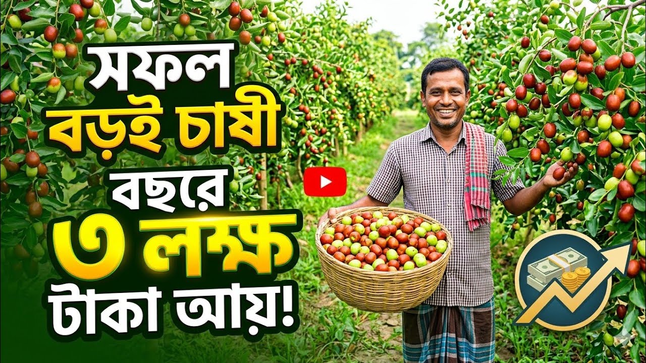 একজন সফল বড়ই চাষী। এক বছরে আয় তিন লক্ষ টাকা |বিয়াঘাট |kishi Bazar 