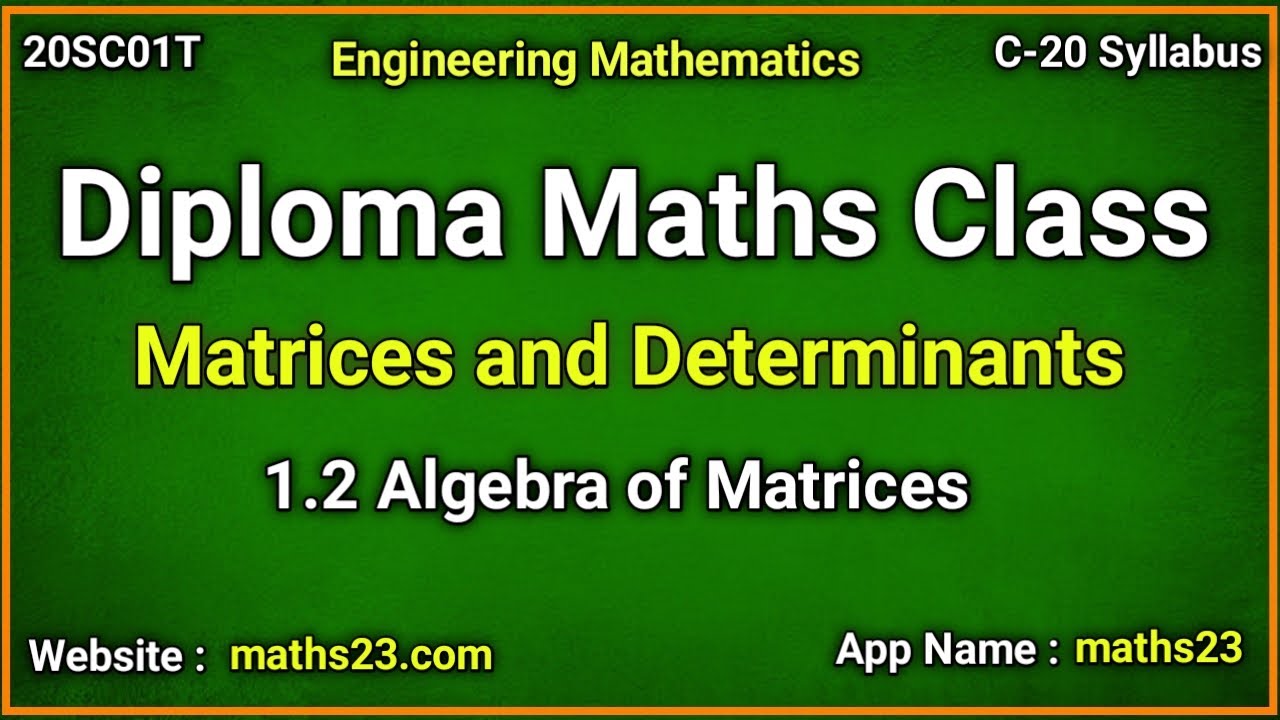 Engineering Mathematics |  c20 diploma maths question paper