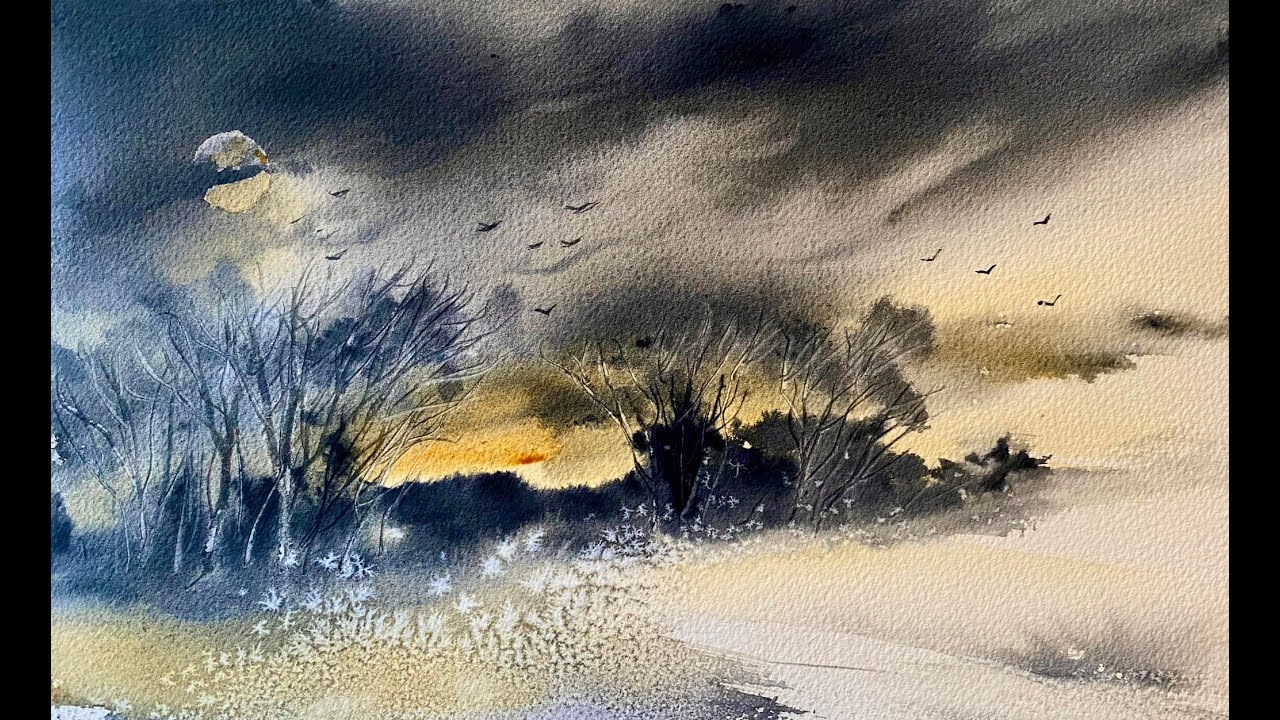 Lois' SPONTANEOUS WATERCOLOR Painting for beginners, loose wet in wet Watercolour landscape Tutorial