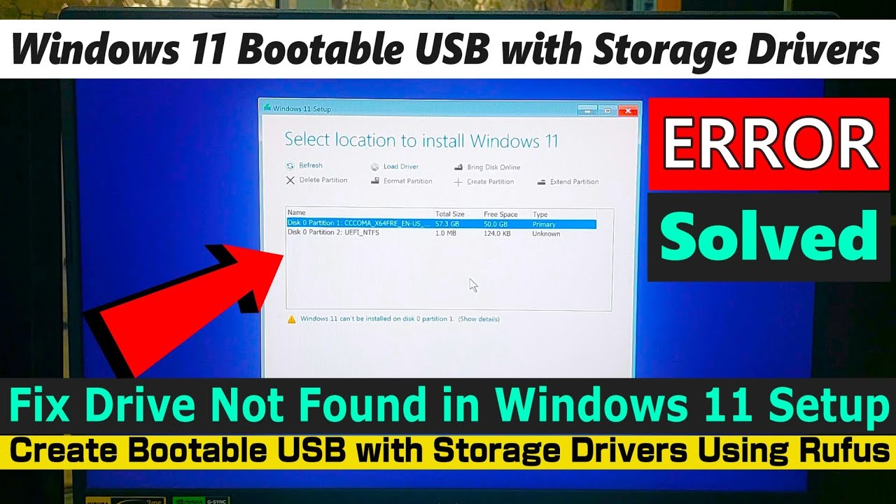 How to Create Windows 11 Bootable USB with Storage Driver Using Rufus (Step by Step)